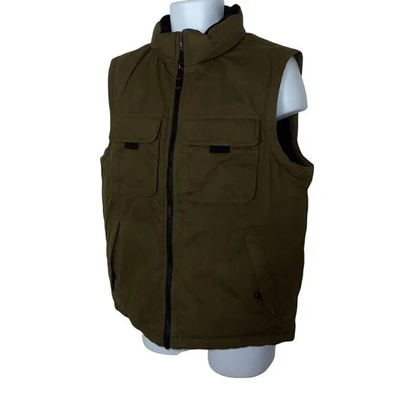 Vintage Eddie Bauer Goose Down Olive Green Outerwear Winter Fall Outdoor Vest S
